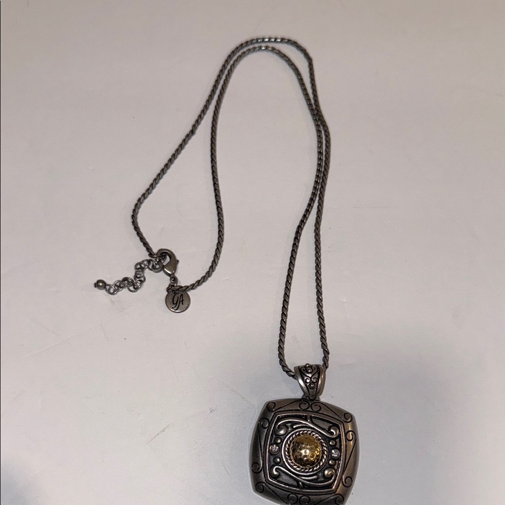 Grace Adele Elegant Silver Necklace With Gold Acc… - image 1